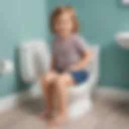 Child with toilet training potty