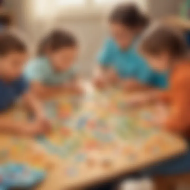 Children collaborating on a math puzzle