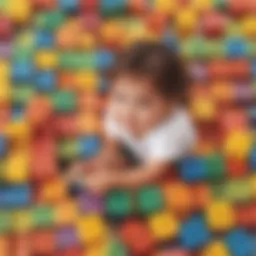 Preschool children enjoying colorful math blocks