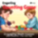 Children playing a counting game with colorful blocks