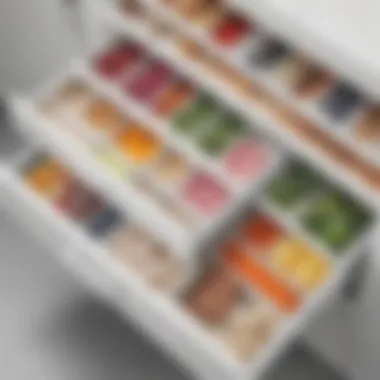 Freezer drawer dividers for categorizing items