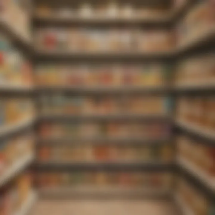 Neatly stacked pantry canned goods