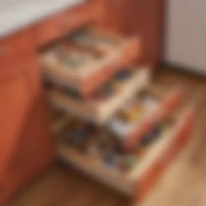 Compact pantry with pull-out drawers