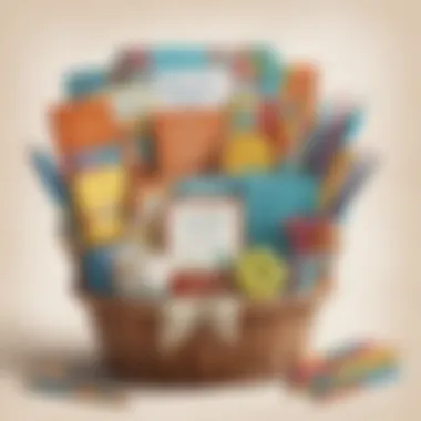 Thoughtful Gestures in a Gift Basket Gift basket with school supplies and thank you notes
