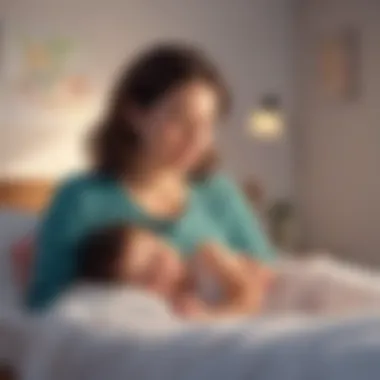 Illustration of a parent observing their content and rested child after using melatonin