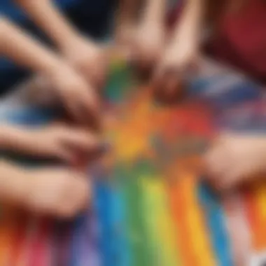 Creative Engagement: Children at Play with Melting Crayons Children engaging in a melted crayon art project