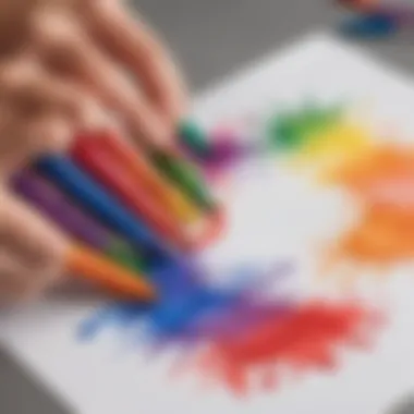 Educational Insights: Developing Skills with Melted Crayons Educational setup featuring melted crayons for skill development