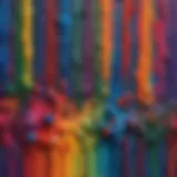 Array of vibrant melted crayons forming a colorful canvas