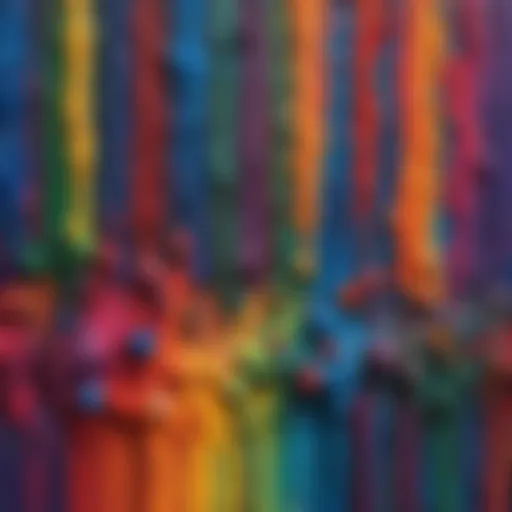 Array of vibrant melted crayons forming a colorful canvas