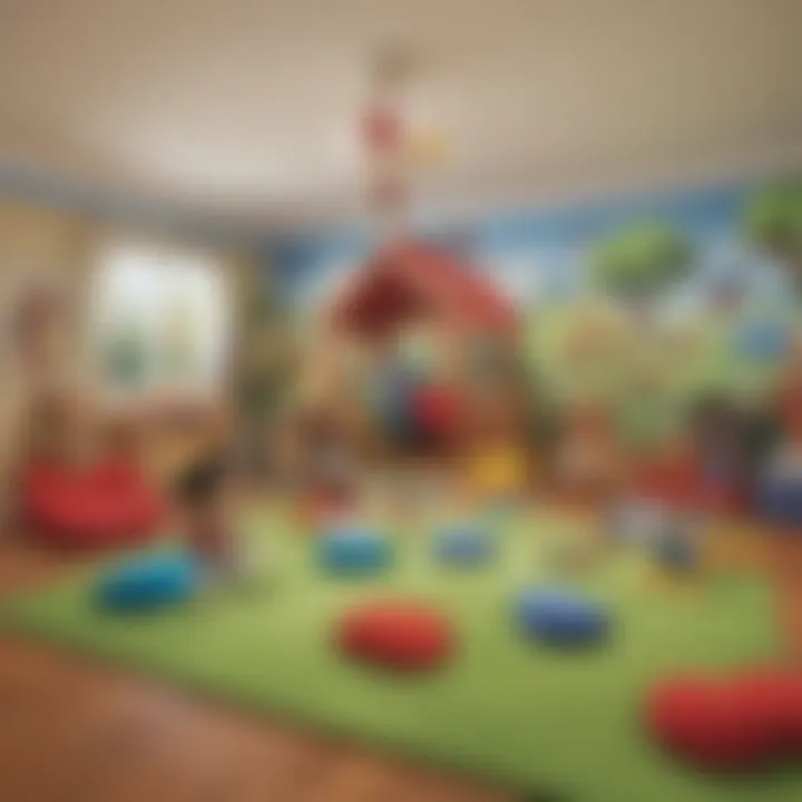 Children enjoying a play area decorated with Mickey Mouse Clubhouse themes