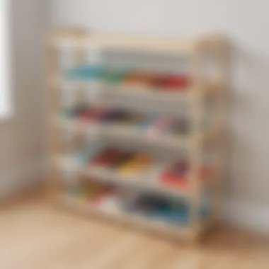 Adjustable Shelf Rack Minimalist play mat storage rack with adjustable shelves