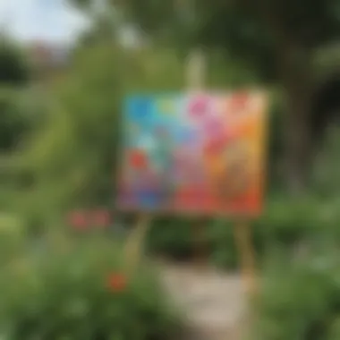 Modern outdoor painting on display