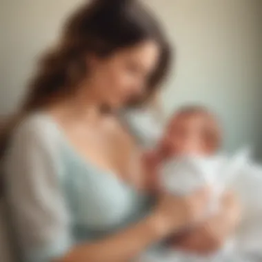 Nurturing Connection: Mother Breastfeeding Newborn Mother breastfeeding her newborn with a serene expression