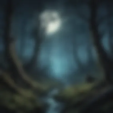 Mystical Forbidden Forest with Moonlight