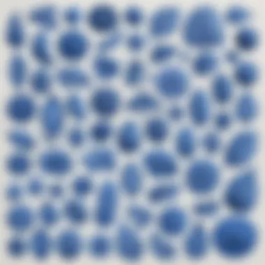 Artistic applications of natural blue colours in various mediums