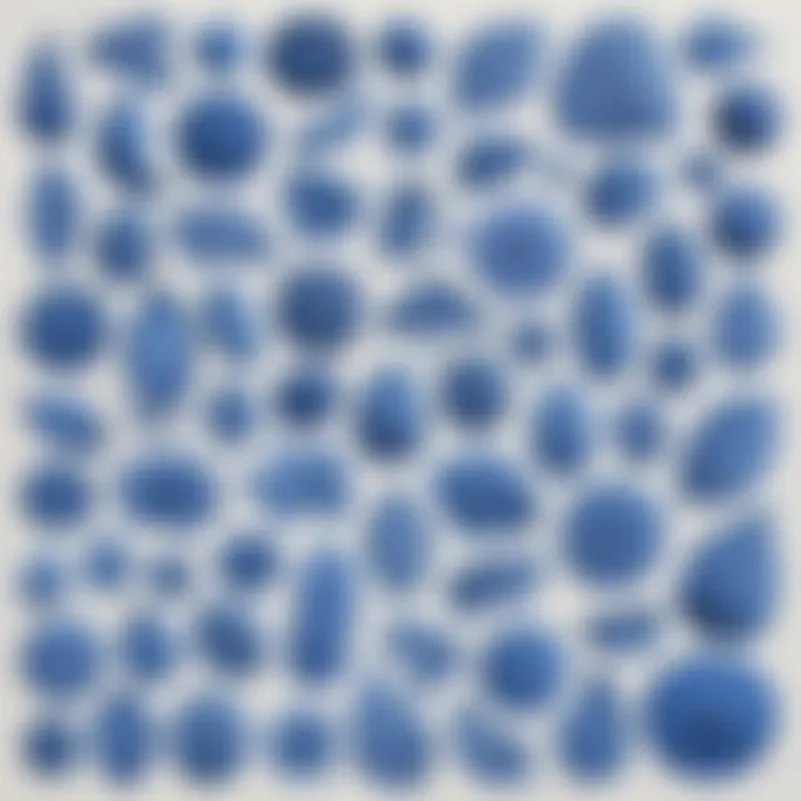 Artistic applications of natural blue colours in various mediums