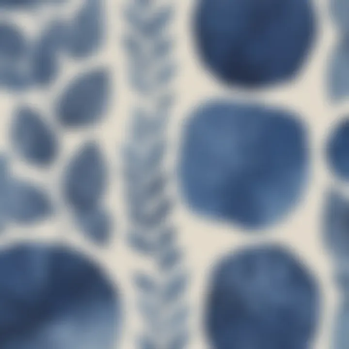 Textiles dyed with natural blue pigments demonstrating sustainability