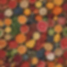 Vibrant array of natural food colors derived from plants and minerals