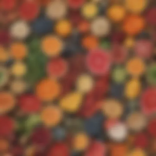 Vibrant array of natural food colors derived from plants and minerals