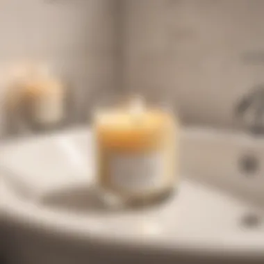 Soy Candle for Natural Fragrance Natural soy candle burning in bathroom