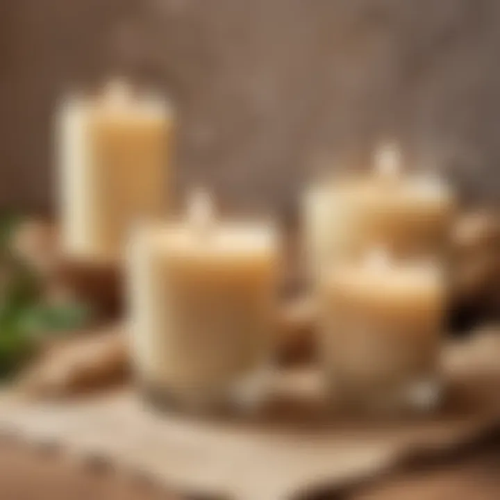 Natural soy wax scented candles burning