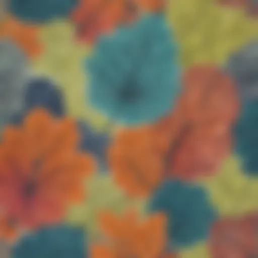Abstract pattern of nature-inspired hand printing art