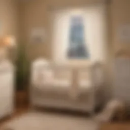A serene nursery environment showcasing a crib with soft lighting and calming decor.