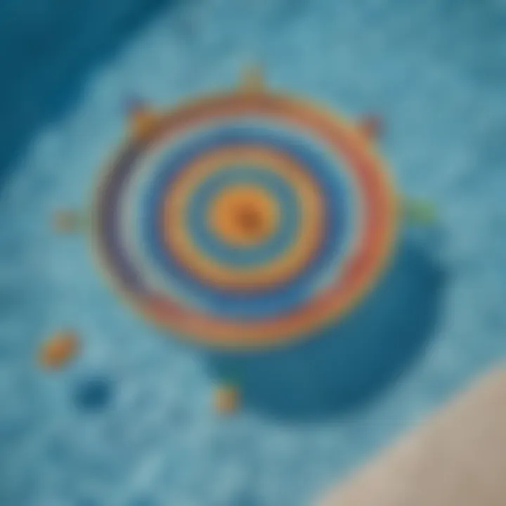 Colorful Nerf floating target in the swimming pool