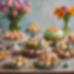 Colorful no sugar Easter treats displayed on a festive table.