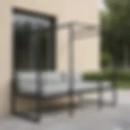 Sleek metal frame accentuating outdoor elegance