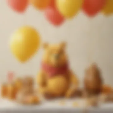 Charming Decorations for a Winnie the Pooh Party Winnie the Pooh themed decorations with honey pots and balloons