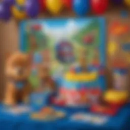 Colorful Paw Patrol decorations at a party