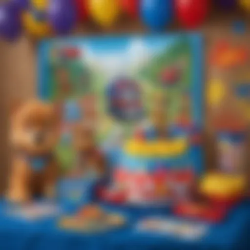 Colorful Paw Patrol decorations at a party
