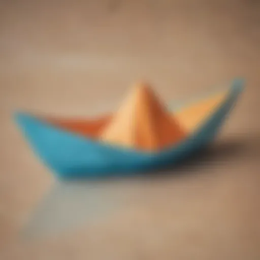 Origami boat paper folding technique