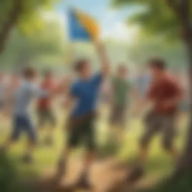 Students enjoying a game of capture the flag