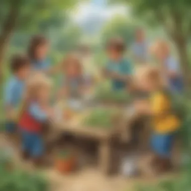Outdoor Science Exploration for Preschool Children A group of preschool children participating in a fun outdoor science exploration.