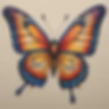 Expressive Oil Pastel Butterfly Abstract butterfly art using oil pastels