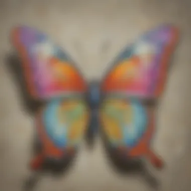 Intricate Acrylic Butterfly Detailed acrylic butterfly artwork on canvas