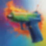 Creative color blending technique on water gun