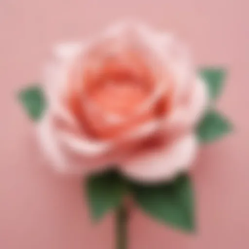 Elegant paper rose craft in bloom