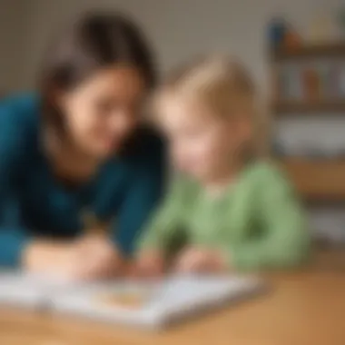 Parent and child engaging in online early education