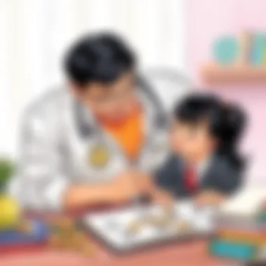 Parent Helping Child with Learning Coins Worksheet Parent assisting child with worksheet