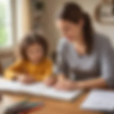 Parent and child collaborating with homeschooling schedule