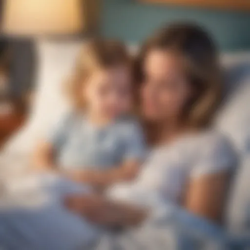 Parent comforting 16-month-old toddler during bedtime
