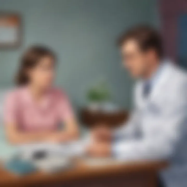 Illustration showcasing parent and doctor discussing melatonin use