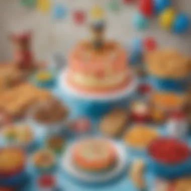 Paw Patrol Party Food Delicious Paw Patrol-themed birthday cake and snacks