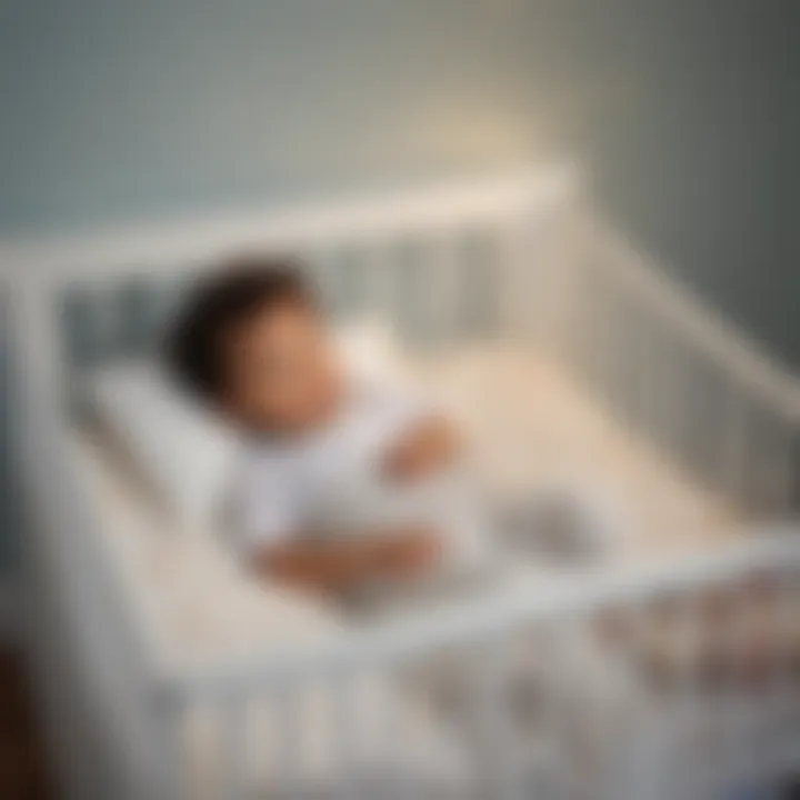 16-month-old peacefully sleeping in a cozy crib