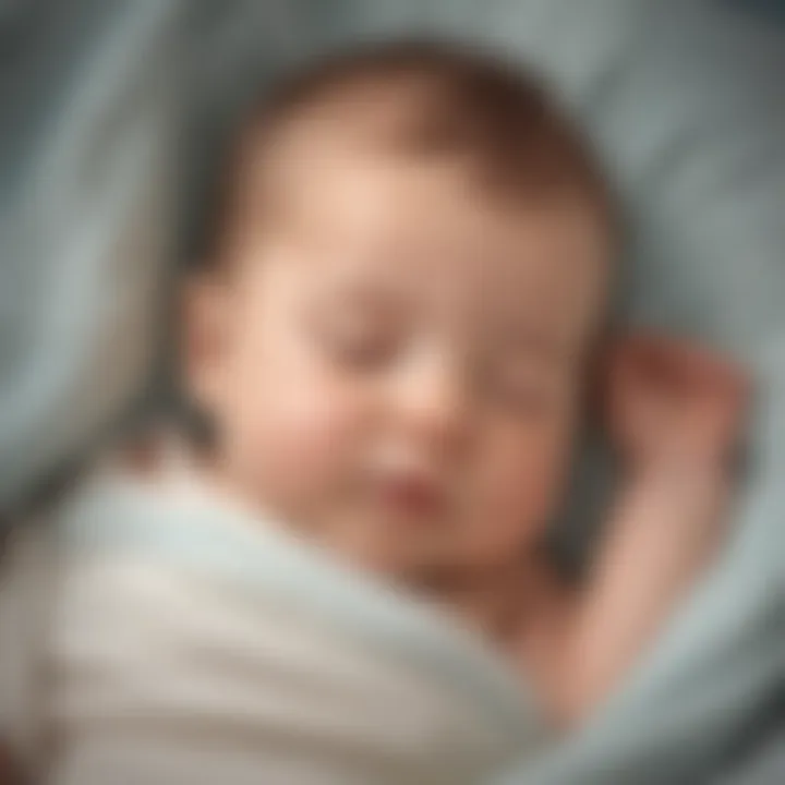 Illustration depicting 10-month-old infant sleeping peacefully