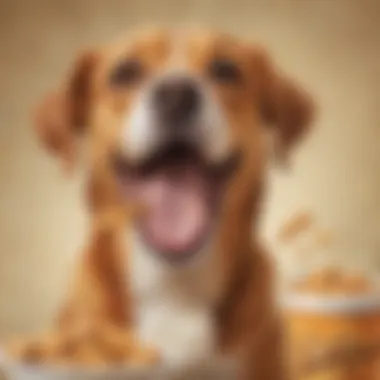 Adorable dog enjoying a peanut butter dog treat