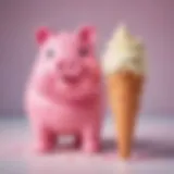 Pink Piggy Bank with Ice Cream Cone